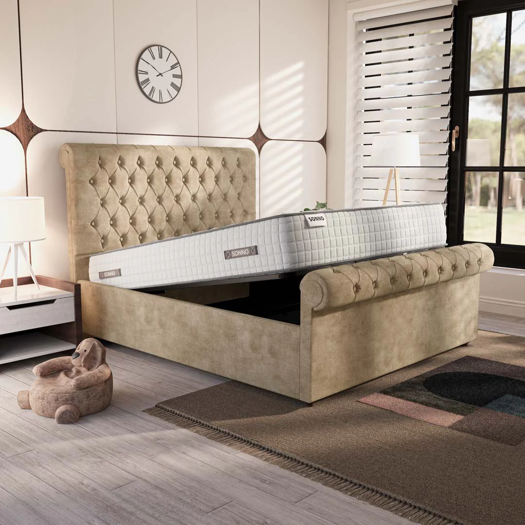 Berlin Upholstered Ottoman Bed