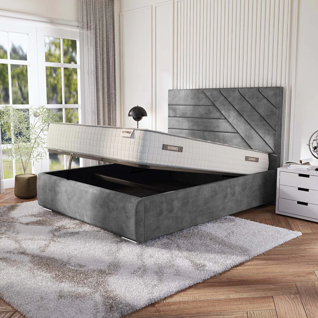 Chicago Upholstered Ottoman Bed