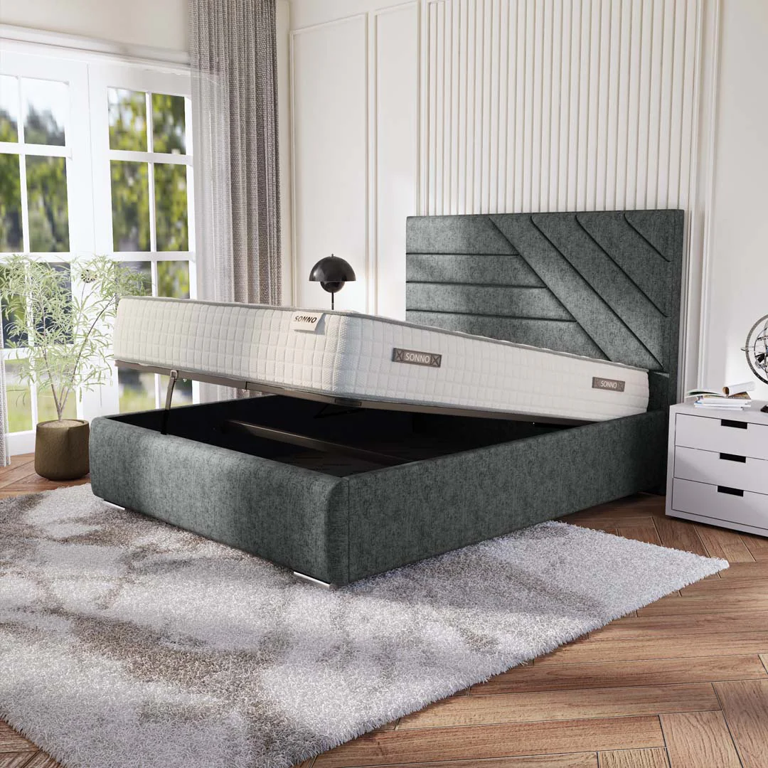 Chicago Upholstered Ottoman Bed