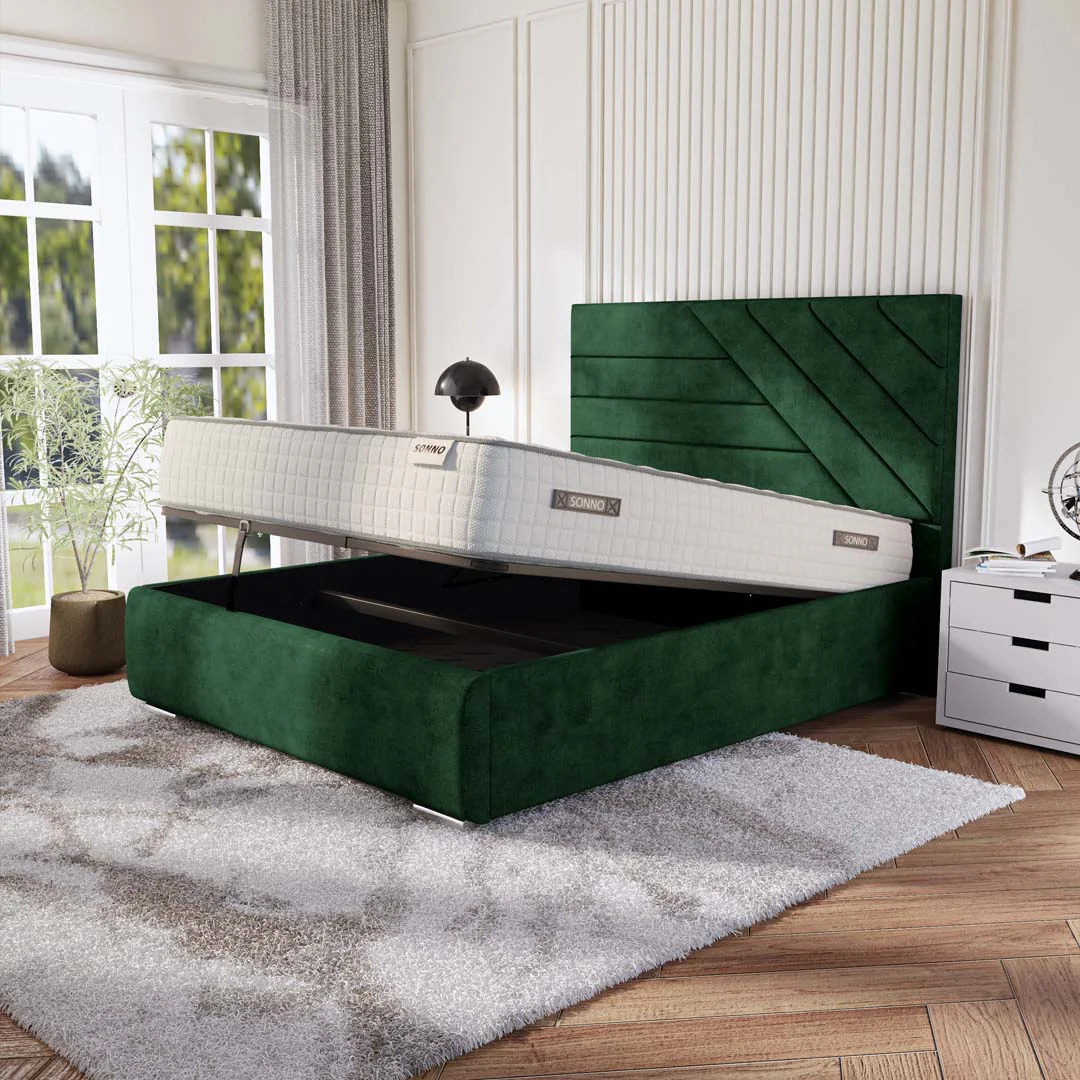 Chicago Upholstered Ottoman Bed