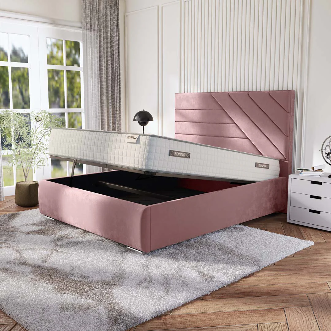 Chicago Upholstered Ottoman Bed