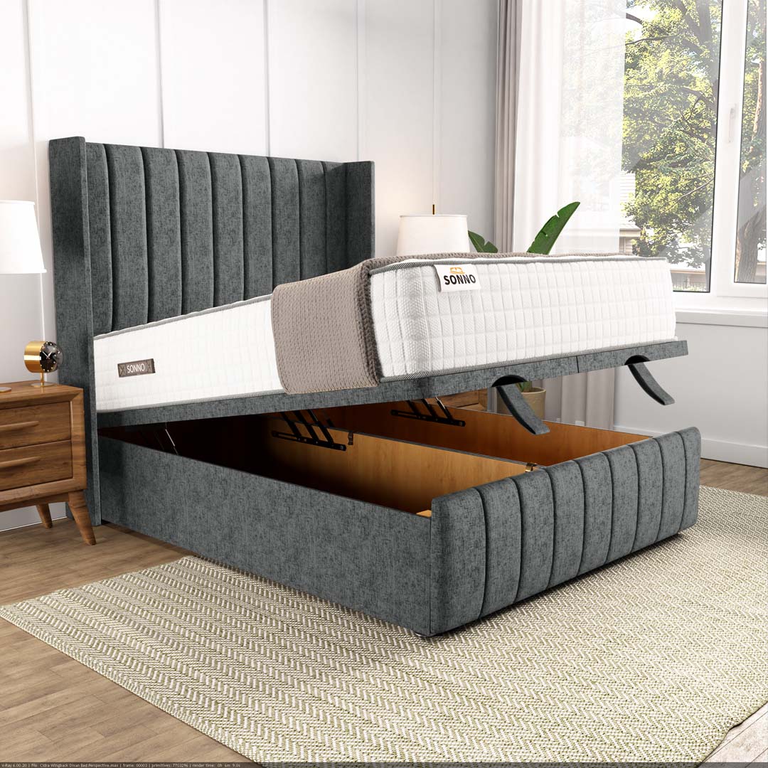Cidra Wingback Ottoman Divan Bed