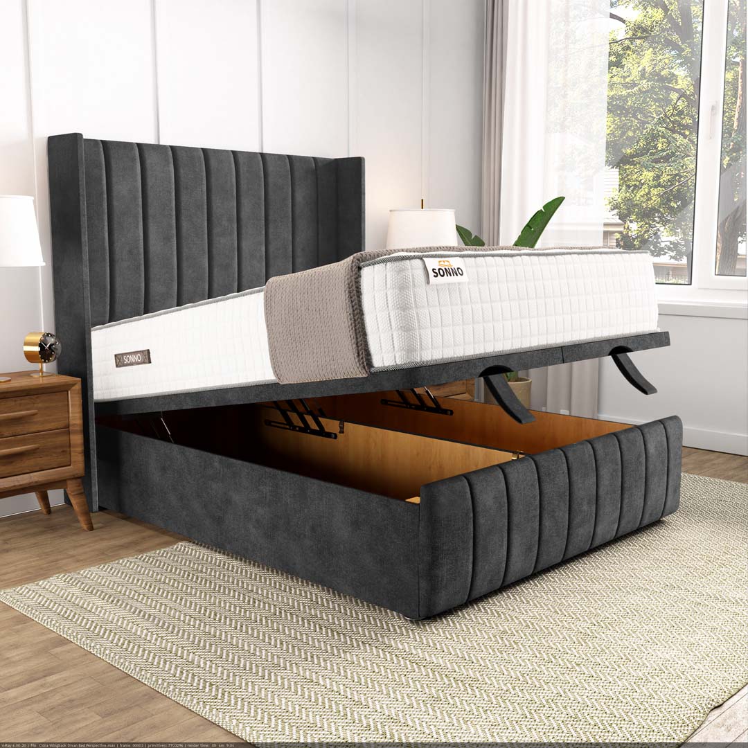 Cidra Wingback Ottoman Divan Bed