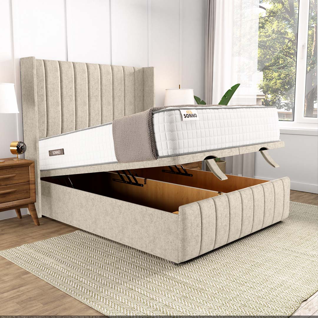 Cidra Wingback Ottoman Divan Bed