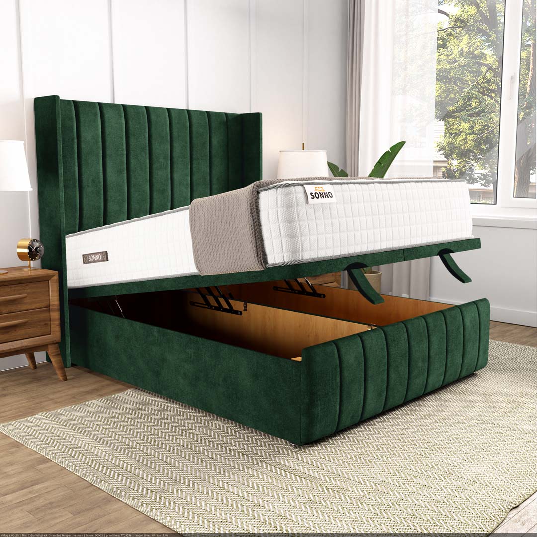 Cidra Wingback Ottoman Divan Bed