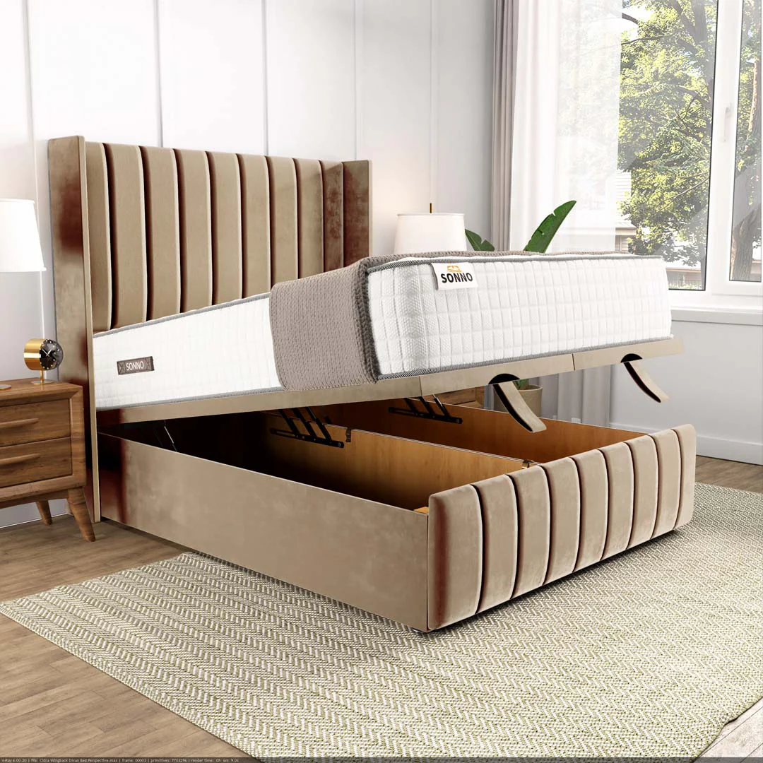Cidra Wingback Ottoman Divan Bed