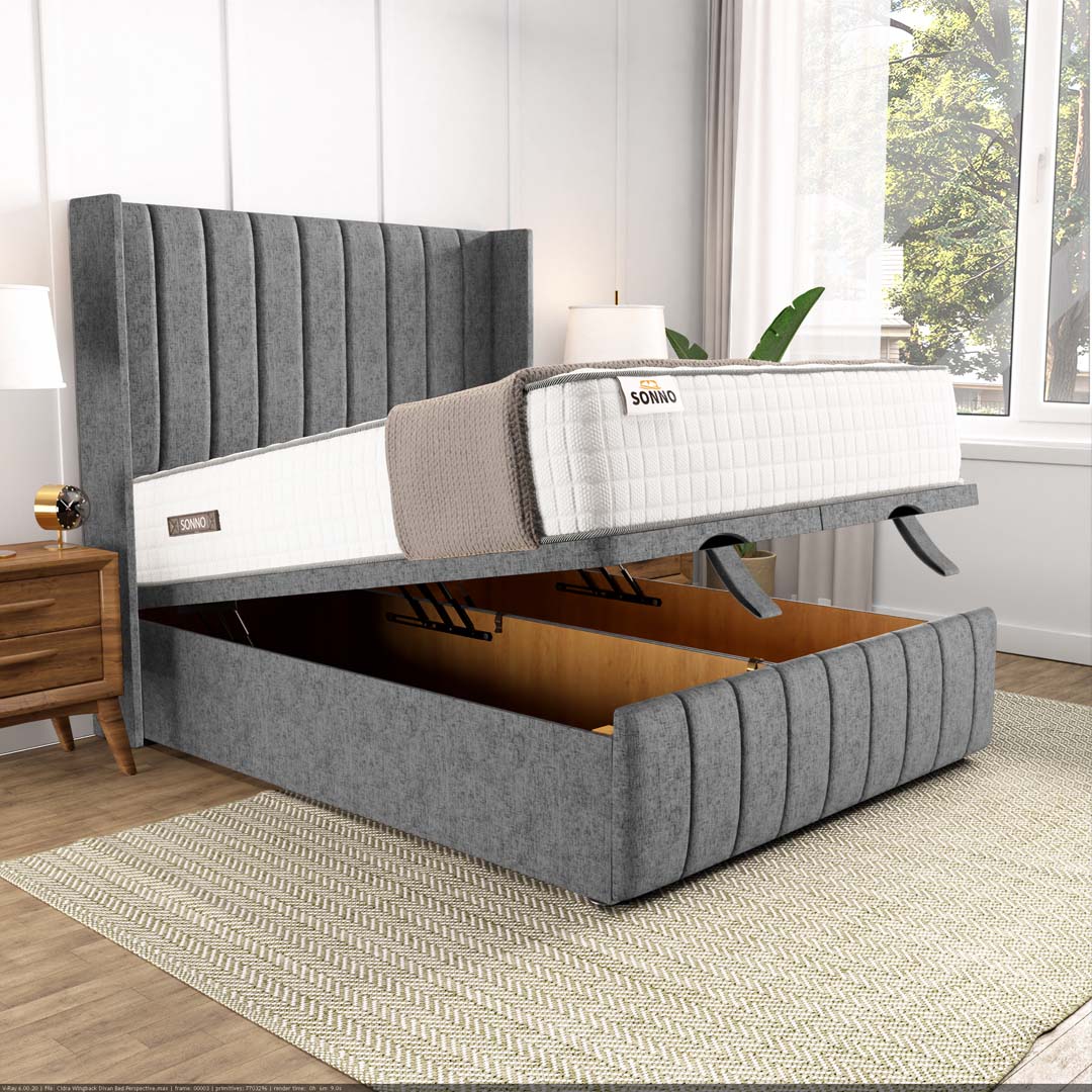 Cidra Wingback Ottoman Divan Bed