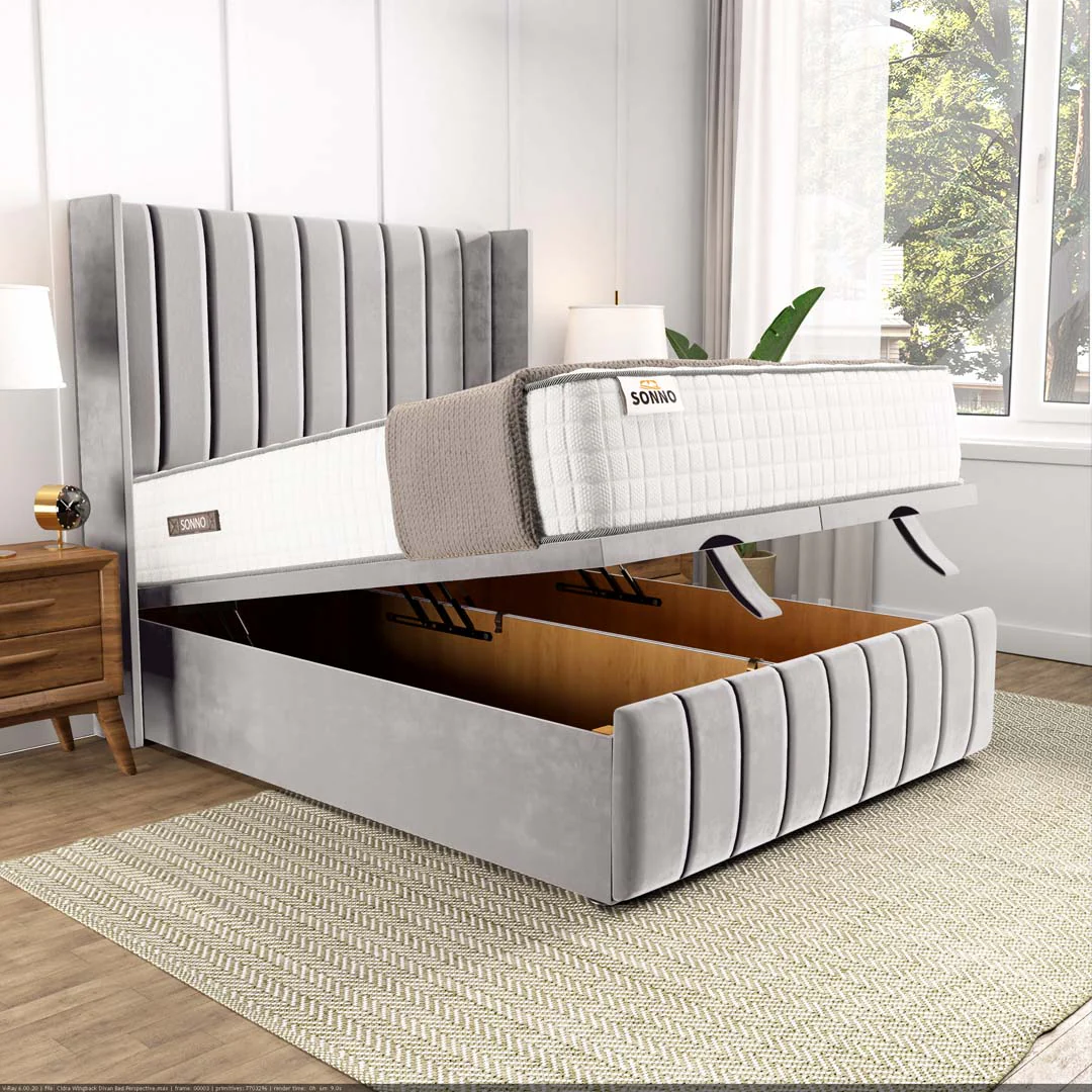 Cidra Wingback Ottoman Divan Bed