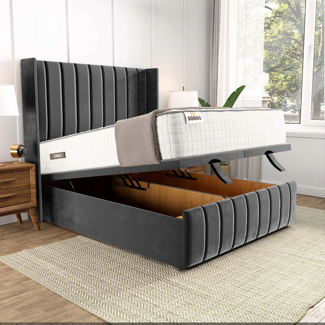 Cidra Wingback Ottoman Divan Bed