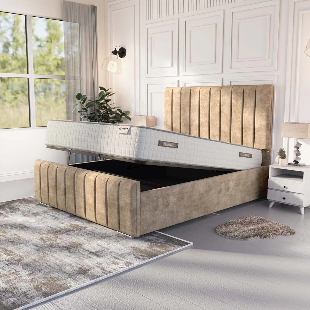 Lisbon Upholstered Ottoman Bed