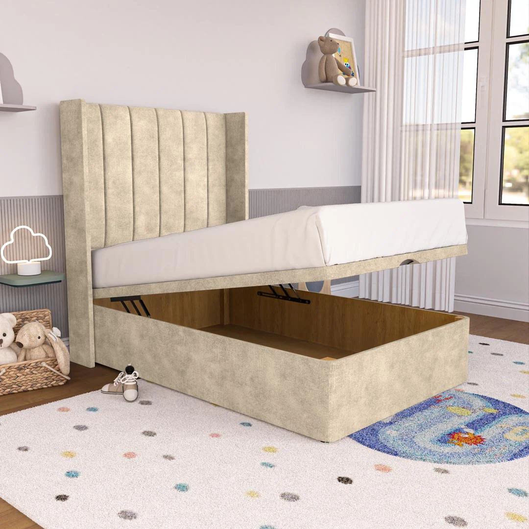 Prague Kids Wingback Ottoman Divan Bed